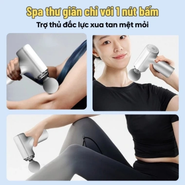 Máy Massage Cầm Tay Mini 4 Đầu 6 Chế Độ AI Cảm Biến Lực Nhấn Giảm Đau Mỏi
