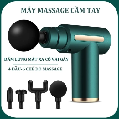 Máy massage cầm tay mini 4 đầu 6 chế độ - Đấm lưng, trị liệu cổ vai gáy, chỉ 220k