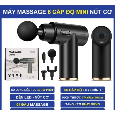 Máy Massage Cầm Tay Mini 6 Cấp Độ Đa Năng - Súng Massage Toàn Thân, Giá Ưu Đãi 168.000