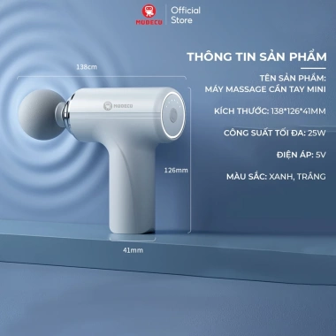 Máy Massage Cầm Tay Mini Cao Cấp Modeco AI Cảm Biến Lực Nhấn - Giảm Đau Mỏi, Giãn Cơ Sau Tập, Giá 349k 9 Máy Massage Cầm Tay Mini Cao Cấp Modeco AI Cảm Biến Lực Nhấn - Giảm Đau Mỏi, Giãn Cơ Sau Tập, Giá 349k 9