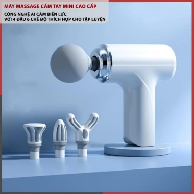 Máy Massage Cầm Tay Mini Công Nghệ Cảm Biến Lực 4 Đầu 6 Chế Độ - Giá chỉ 125.000₫