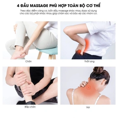 Máy Massage Cầm Tay Mini Công Nghệ Cảm Biến Lực 4 Đầu 6 Chế Độ - Giá chỉ 125.000₫ 6