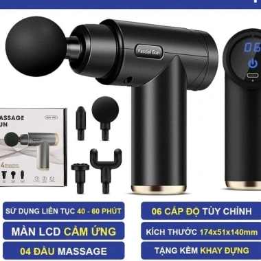 Máy Massage Cầm Tay Mini Đấm Lưng 4 Đầu 6 Chế Độ Màn Cảm Ứng - Giá 139k 9