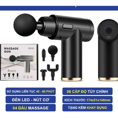Máy Massage Cầm Tay Mini Đấm Lưng 4 Đầu 6 Chế Độ Màn Cảm Ứng - Giá 139k 10
