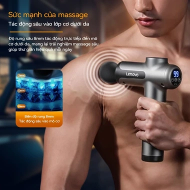 Máy Massage Cầm Tay Mini Lenovo N3 8 đầu, lực đấm 8mm mạnh, 99 chế độ, 13.800 vòng/phút - Giá chỉ 459.000₫ 2