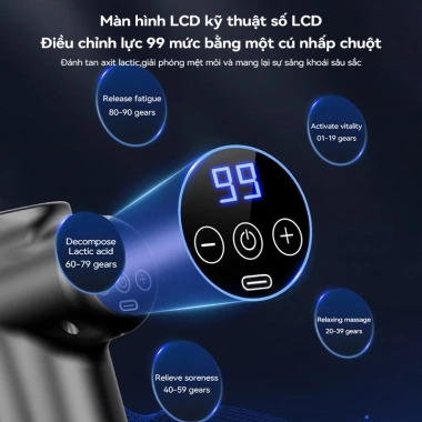 Máy Massage Cầm Tay Mini Lenovo N3 8 đầu, lực đấm 8mm mạnh, 99 chế độ, 13.800 vòng/phút - Giá chỉ 459.000₫ 5