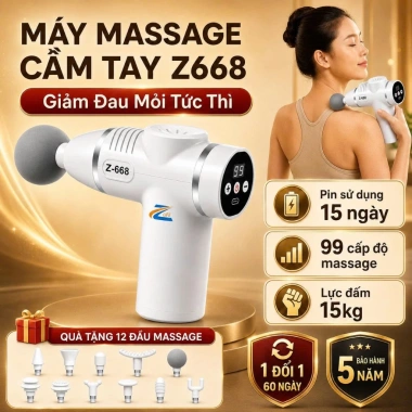 Máy Massage Cầm Tay Mini Z668 12 Đầu 99 Cấp Độ Màn Hình LED Giảm Đau Nhức Thư Giãn Toàn Thân - Giá 349.000 VND
