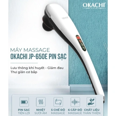 Máy massage cầm tay OKACHI JP-650E Pin sạc - Động cơ rung mạnh giảm giá 950.000 VND 5 Máy massage cầm tay OKACHI JP-650E Pin sạc - Động cơ rung mạnh giảm giá 950.000 VND 5