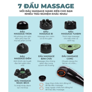 Máy massage cầm tay OKACHI JP-650E Pin sạc - Động cơ rung mạnh giảm giá 950.000 VND