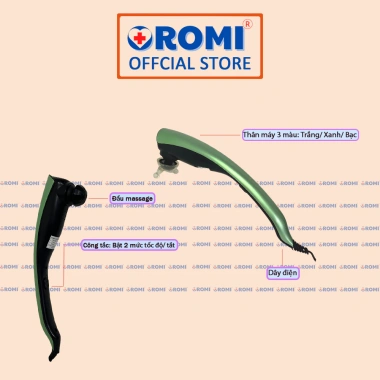 Máy massage cầm tay OROMI OMR-615 3 đầu 2 cấp độ, cắm điện, chỉ 420.000, bảo hành 1 năm 4 Máy massage cầm tay OROMI OMR-615 3 đầu 2 cấp độ, cắm điện, chỉ 420.000, bảo hành 1 năm 4