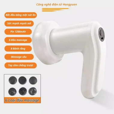 Máy massage cầm tay pin sạc 6 đầu 8 cấp độ giảm mỡ, massage cổ vai gáy, chỉ 248k