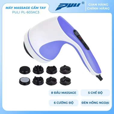 Máy massage cầm tay Puli PL-603AC3 8 đầu, đèn hồng ngoại, giảm đau 525.000₫