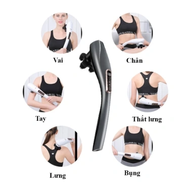 Máy Massage Cầm Tay Sạc Pin 6 Đầu Đấm Lưng - Thư Giãn, Giảm Đau, Giá 295.000₫