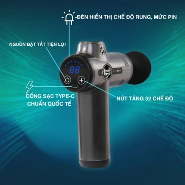 Máy massage cầm tay SMART 32 mức lực đấm mạnh, giảm đau cổ vai gáy, 299.000đ 3 Máy massage cầm tay SMART 32 mức lực đấm mạnh, giảm đau cổ vai gáy, 299.000đ 3