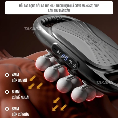 Máy massage cầm tay Takara 16 đầu - Giảm nhức mỏi cơ, tặng kèm củ sạc, chỉ 469.000₫