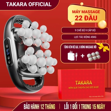 Máy massage cầm tay Takara YM-60-22 22 đầu, 9 chế độ mạnh, giảm nhức mỏi, giá 469k