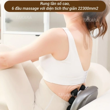 Máy massage cầm tay Takara YM‑K60 6 đầu, 9 chế độ, 9 cấp độ – giảm 22% chỉ 281.000₫
