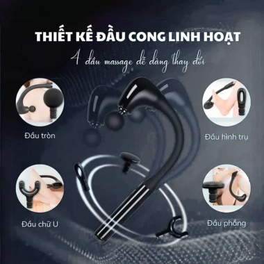 Máy Massage Cầm Tay Type‑C Tự Ngắt 15p - Giảm Đau Vai Gáy, Cơ Bắp, Giá 248k