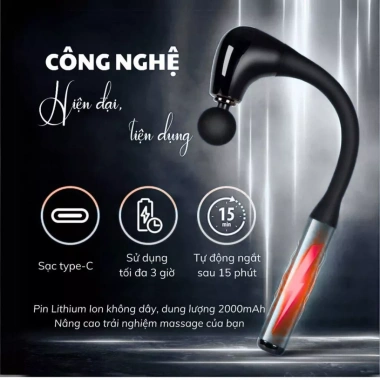 Máy Massage Cầm Tay Type‑C Tự Ngắt 15p - Giảm Đau Vai Gáy, Cơ Bắp, Giá 248k 3 Máy Massage Cầm Tay Type‑C Tự Ngắt 15p - Giảm Đau Vai Gáy, Cơ Bắp, Giá 248k 3