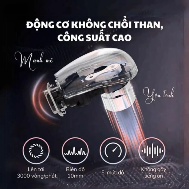Máy Massage Cầm Tay Type‑C Tự Ngắt 15p - Giảm Đau Vai Gáy, Cơ Bắp, Giá 248k