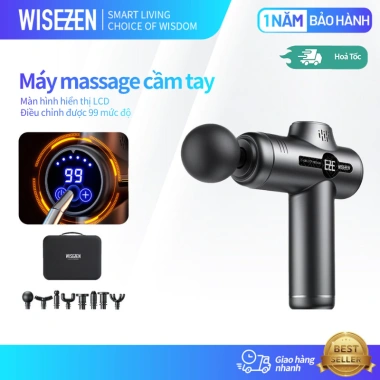 Máy Massage Cầm Tay Wisezen 99 Cấp Độ 8 Đầu LED - Chính Hãng, Giá Ưu Đãi 319k