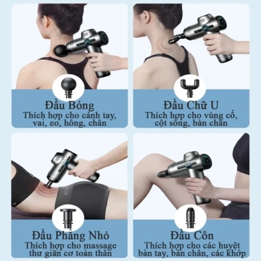Máy Massage Cầm Tay Wisezen 99 Cấp Độ 8 Đầu LED - Chính Hãng, Giá Ưu Đãi 319k