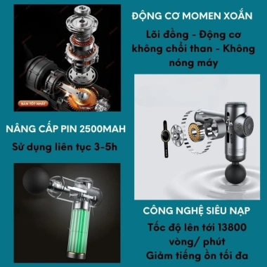 Máy Massage Cầm Tay Wisezen 99 Cấp Độ 8 Đầu LED - Chính Hãng, Giá Ưu Đãi 319k