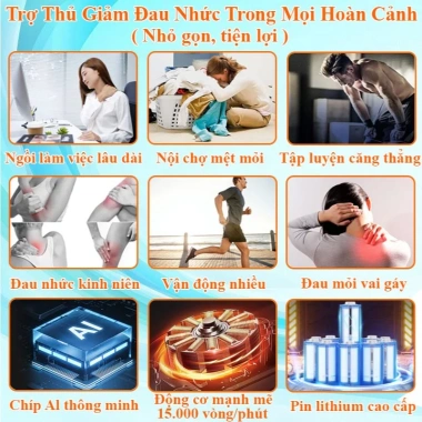 Máy massage cầm tay Z668 - Súng mát xa toàn thân 12 đầu 99 cấp độ màn LED 219k 2