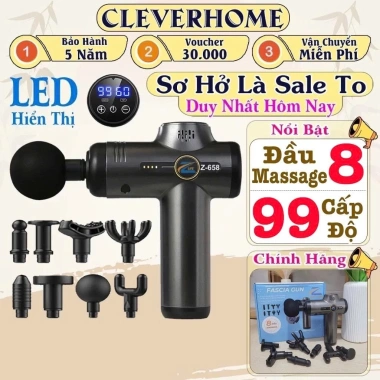 Máy massage cầm tay Z668 - Súng mát xa toàn thân 12 đầu 99 cấp độ màn LED 219k 10