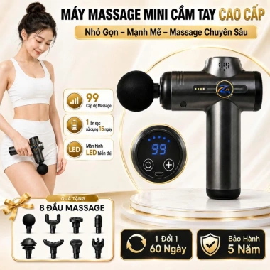 Máy massage cầm tay ZLIFE Z658 - 8 đầu, 99 cấp độ, màn LED, giá chỉ 219.000₫