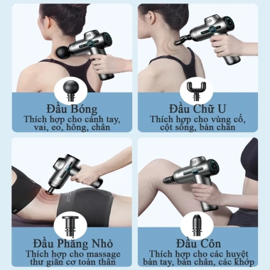 Máy massage cầm tay ZLIFE Z658 - 8 đầu, 99 cấp độ, màn LED, giá chỉ 219.000₫
