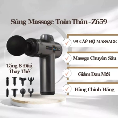 Máy massage cầm tay ZLIFE Z658 - 8 đầu, 99 cấp độ, màn LED, giá chỉ 219.000₫