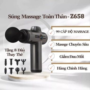 Máy Massage Cầm Tay Zlife Z658 - 99 Cấp Độ, 8 Đầu, Pin 2.500mAh, Giá 349.000 VNĐ