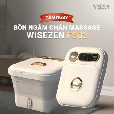 Máy massage chân Wisezen tự làm nóng, chống giật, massage 3D ưu đãi 1.069.000đ