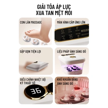 Máy massage chân Wisezen tự làm nóng, chống giật, massage 3D ưu đãi 1.069.000đ