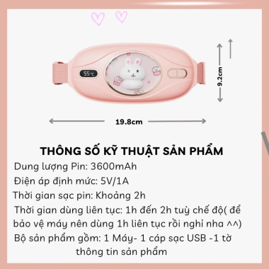 Máy massage chườm ấm giảm đau kinh nguyệt, ấm tử cung cho phụ nữ, bảo hành 12 tháng 5