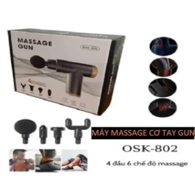 Máy Massage Cơ Tay Gun OSK-802 - 4 Đầu, 6 Chế Độ, Giá Giảm 189k (245.7k)