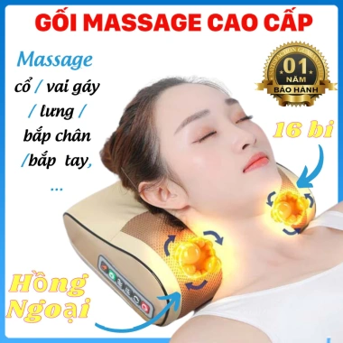 Máy Massage Cổ Vai Gáy 20 Bi Cầm Tay, Toàn Thân Hồng Ngoại 6 Nút Xung Điện PK Thái Dương - Giá 256k