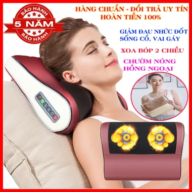 Máy Massage Cổ Vai Gáy 20 Bi Cầm Tay, Toàn Thân Hồng Ngoại 6 Nút Xung Điện PK Thái Dương - Giá 256k