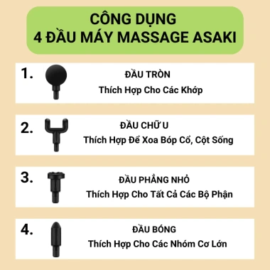 Máy Massage Cổ Vai Gáy Asaki 4 Đầu 6 Chế Độ - Mát Xa, Cầm Tay Cao Cấp 199.000đ 5