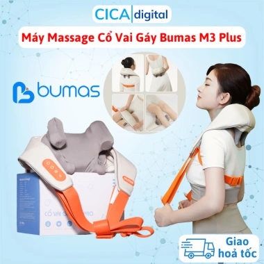 Máy Massage Cổ Vai Gáy Bumas M3 Plus - 8 điểm chạm, chườm ấm, điều chỉnh linh hoạt, giảm giá 20% chỉ 1.935.000₫