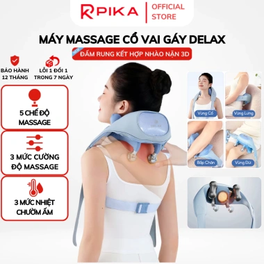 Máy Massage Cổ Vai Gáy DELAX 8 Đầu Chườm Ấm - Giảm Mệt Mỏi, Trị Liệu Hiệu Quả