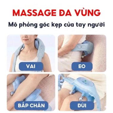 Máy Massage Cổ Vai Gáy DELAX 8 Đầu Chườm Ấm - Giảm Mệt Mỏi, Trị Liệu Hiệu Quả