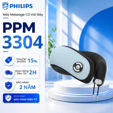 Máy Massage Cổ Vai Gáy PHILIPS 3.304 Sóng 3D Chườm Ấm Cảm Biến - 3 Chế Độ - Giá Ưu Đãi 1,690,000₫