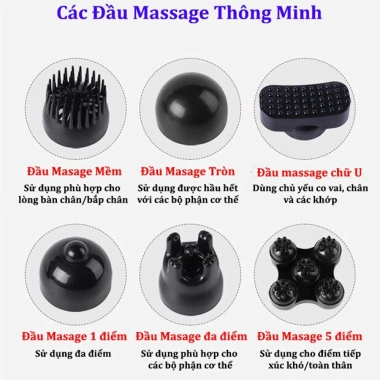 Máy massage đấm lưng cầm tay đa năng 6 đầu - Cao cấp, mát xa toàn thân, thư giãn cổ vai, chỉ 400.000 VND