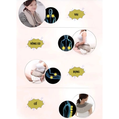 Máy massage đấm lưng vai cổ gáy KAW/SWI giảm mệt mỏi căng thẳng nhiều vị trí