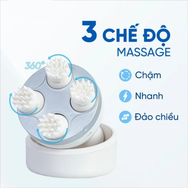 Máy massage đầu 3 chế độ, 4 đầu xoay 360° - Giảm căng thẳng, mệt mỏi, chỉ 168.000đ