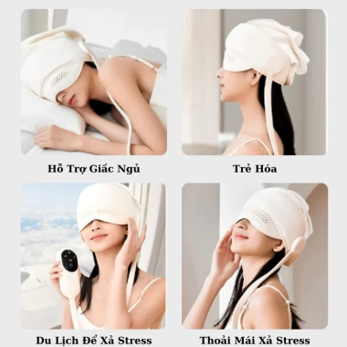Máy Massage Đầu & Mắt JINKAIRUI Điện Sưởi ấm - Giảm Đau Đầu, Thư Giãn Ngủ, 499.000 5