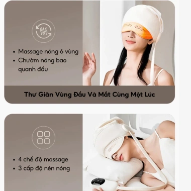 Máy Massage Đầu & Mắt JINKAIRUI Điện Sưởi ấm - Giảm Đau Đầu, Thư Giãn Ngủ, 499.000 6
