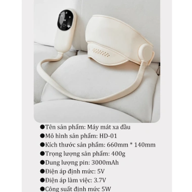 Máy Massage Đầu & Mắt JINKAIRUI Điện Sưởi ấm - Giảm Đau Đầu, Thư Giãn Ngủ, 499.000 8